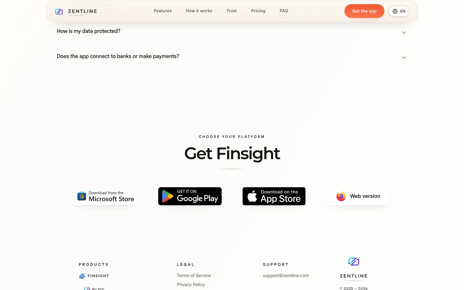 Finsight — available on Microsoft Store, Google Play, App Store and web