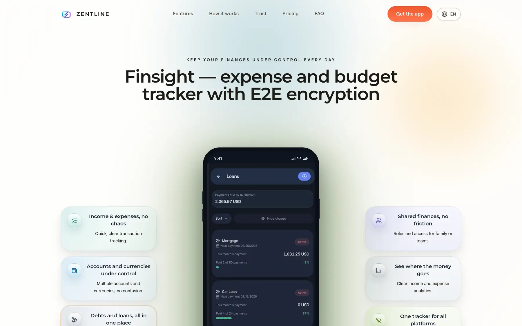 Finsight expense and budget tracker screenshot